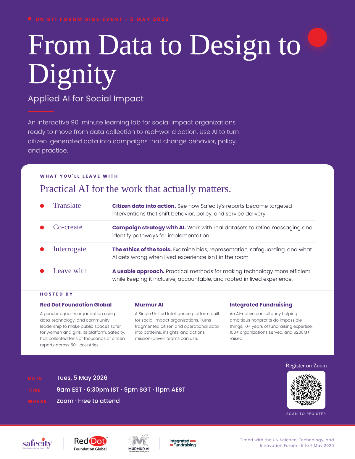 From Data to Design to Dignity — event flyer
